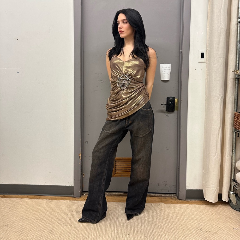VINTAGE METALLIC LAMÉ MIDI DRESS